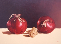 cipolle e noci olio su tela 40 x 60