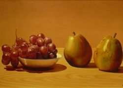 pere sulla tavola olio su tela 30 x 50