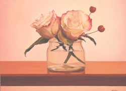 fioritura inattesa olio su tela 40 x 50