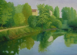 i mulini olio su tela 30 x 50