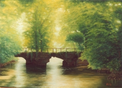 il ponte dimenticato olio su tela 50 x 60