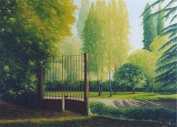 dentro il giardino olio su tela 70 x 90